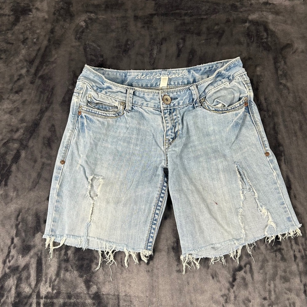 Aeropostale Denim Shorts Juniors 9/10‎ Light Wash Distressed Frayed Hem 2111